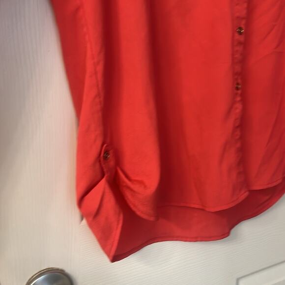 Calvin Klein Women’s Blouse Salmon color Long Tab Sleeve Size XL - Picture 5 of 6